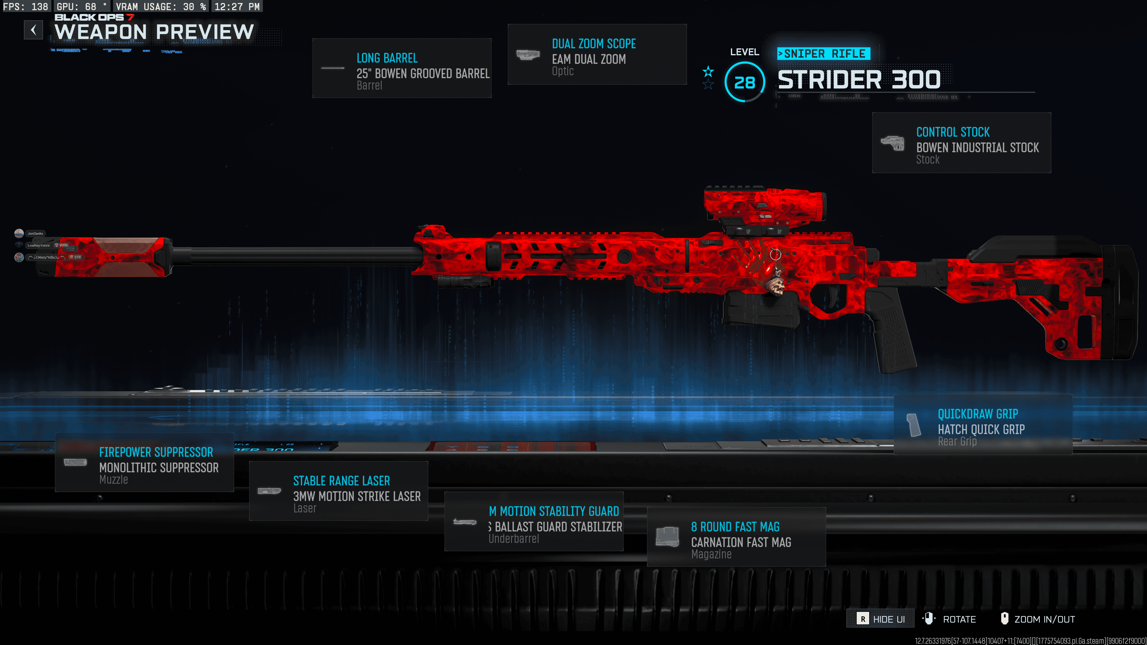 In-game Gunsmith screenshot for Strider 300 — Almost Meta (8 Attachments)